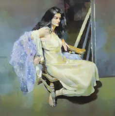 Ester seated by R.O. Lenkiewicz by Robert Lenkiewicz, pencil and titled, offered Jul 2024