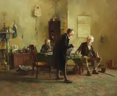 The Lawyer by Howard Helmick, Oil on canvas relined, sold Jun 2024