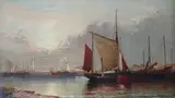 On The Yare - Early Morning by Arthur Joseph Meadows, 1885, oil on canvas, sold Jun 2024