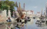 Venetian side canal by Henry Woods, 1886, oil on panel, sold Jun 2024