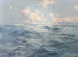 A study of the sea by Eliseo Meifrén y Roig, oil on canvas, offered Jun 2024