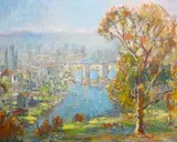 Ludlow by Arthur Henry Knighton-Hammond, oil on canvas, sold Jun 2024