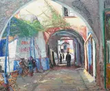A Street near Portofino by Maria Samora, oil on panel, offered Jun 2024