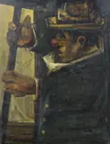 Untitled by John Shelton, oil on board, offered Jun 2024