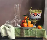 Still life of oranges by Willem Dolphyn, 2001, oil on panel, sold Jun 2024
