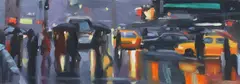 New York Taxis by Liam Spencer, oil on panel, sold Jun 2024