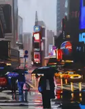 New York by Liam Spencer, 2004, oil on board, sold Jun 2024