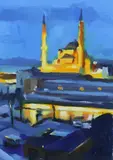 Fatih Mosque, Istanbul by Liam Spencer, 2007, oil on panel, sold Jun 2024