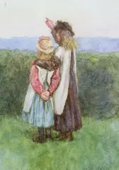 Near the shore at Lynmouth by Helen Allingham, watercolour, offered Jun 2024