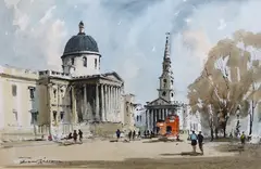 Untitled by Edward Wesson, ink and watercolour, offered Jun 2024