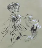 Hat sketch by Cecil Beaton, 1958, ink and bodycolour on paper, sold Jun 2024
