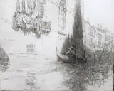The Passing Gondola by James McBey, etching, offered Jun 2024