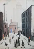 Industrial scene by L. S. Lowry, lithograph, sold Jun 2024