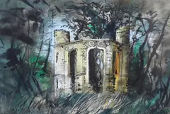 Dinton Folly by John Piper, ink, sold Jun 2024