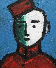 Bell Boy 2014 by Adam King, oil on board, sold Jun 2024