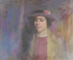 Portrait of a lady by Alex C. Koolman, oil on canvas, sold Jun 2024