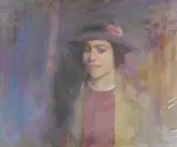 Portrait of a lady by Alex C. Koolman, oil on canvas, sold Jun 2024
