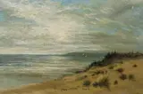 Coastal scene with sand dunes by Sidney Eastlake, 1905, oil on canvas, sold Jun 2024