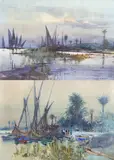 Ismailia by Frank Henry Mason, watercolor, sold Jun 2024