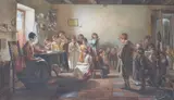 The Schoolhouse by John Burr, 1857, watercolour, sold Jun 2024