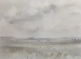 Kent Marshes c.1958 by Roland Vivian Pitchforth, watercolour, sold Jun 2024