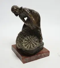 On rouge marble base by Rudolf Marcuse, bronze, sold Jun 2024