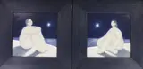 Moonlit landscapes with seated by Aliisa Hyslop, oil, offered Jun 2024