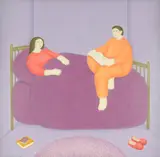 Book at bedtime by Aliisa Hyslop, acrylic on board, offered Jun 2024