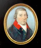 Portrait miniature of John Watkins of Ditton by Thomas Hazlehurst, watercolour, sold Jun 2024