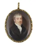 Portrait miniature of a gentlemanwatercolour on by Y George Patten, watercolour, sold Jun 2024