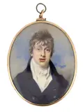 Portrait miniature of a gentlemanwatercolour on by Y John Wright, watercolour, sold Jun 2024