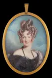 Portrait miniature of Mrs Silas Taylorwatercolour on ivorynée by Y Alfred Edward Chalon, 1832, watercolour, sold Jun 2024