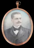Portrait miniature of a gentleman wearing evening dress by Y Charles James Turrell, 1896, watercolour, sold Jun 2024