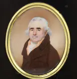 Portrait miniature of a gentlemanwatercolour on ivorywearing by Y Charles Jagger, watercolour, sold Jun 2024