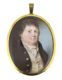 Portrait miniature of a gentlemanwatercolour on by Y Sarah Bennard Pitman, watercolour, sold Jun 2024