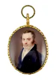 Portrait miniature of a gentlemanwatercolour on by Y George Patten, watercolour, sold Jun 2024