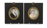 Portrait miniatures of a lady and gentlemanwatercolour on by Y Thomas Richmond, 1810, watercolour, sold Jun 2024