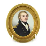 Portrait miniature of a naval officerwatercolour on by Y Frederick Buck, watercolour, sold Jun 2024