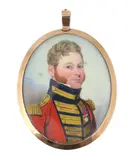 Portrait miniature of an army officerwatercolour on by Y Frederick Buck, watercolour, sold Jun 2024