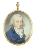 Portrait miniature of a gentlemanwatercolour on ivorywearing a by Y George Engleheart, watercolour, sold Jun 2024