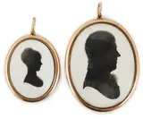 Silhouettes of a lady and gentlemanpainted plasterboth looking to sinister by John Miers, print (other), sold Jun 2024