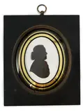 Silhouette of a gentlemanpainted plasterlooking to sinister8 by John Miers, sculpture, sold Jun 2024