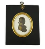 Silhouette of a gentlemanpainted and bronzed plasterlooking to sinister by John Miers, sculpture, sold Jun 2024