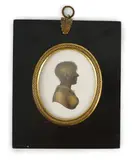 Silhouette of the Countess of Clarendonpainted and bronzed plasterLooking by John Miers, sculpture, sold Jun 2024