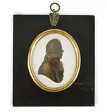 Silhouette of a gentlemanpainted and bronzed plasterlooking to sinister by John Miers, sculpture, sold Jun 2024