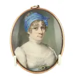 Portrait miniature of a ladywatercolour on ivorywearing a by Y Thomas Richmond, watercolour, sold Jun 2024