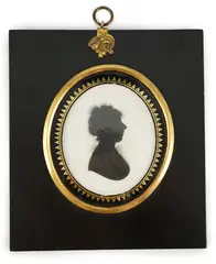 Silhouette of a ladypainted plasterlooking to sinister by John Miers, sculpture, sold Jun 2024