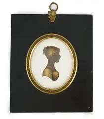 Silhouette of a young ladypainted and bronzed plasterlooking to sinister by John Miers, sculpture, sold Jun 2024