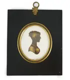 Silhouette of a young ladypainted and bronzed plasterlooking to sinister by John Miers, sculpture, sold Jun 2024