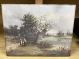 River landscape with figures by Thomas Smythe, oil on canvas, sold Jun 2024